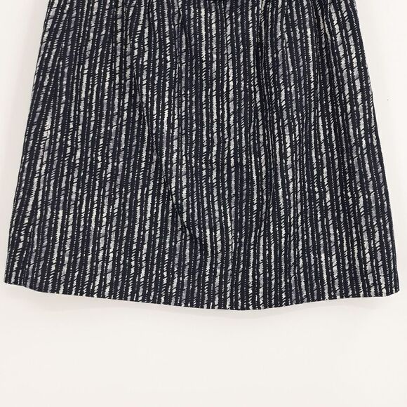 Ann Taylor Loft Linen Mini A-line Skirt Vertical Striped Ribbon Waist Blk Sz 8 - Picture 8 of 12